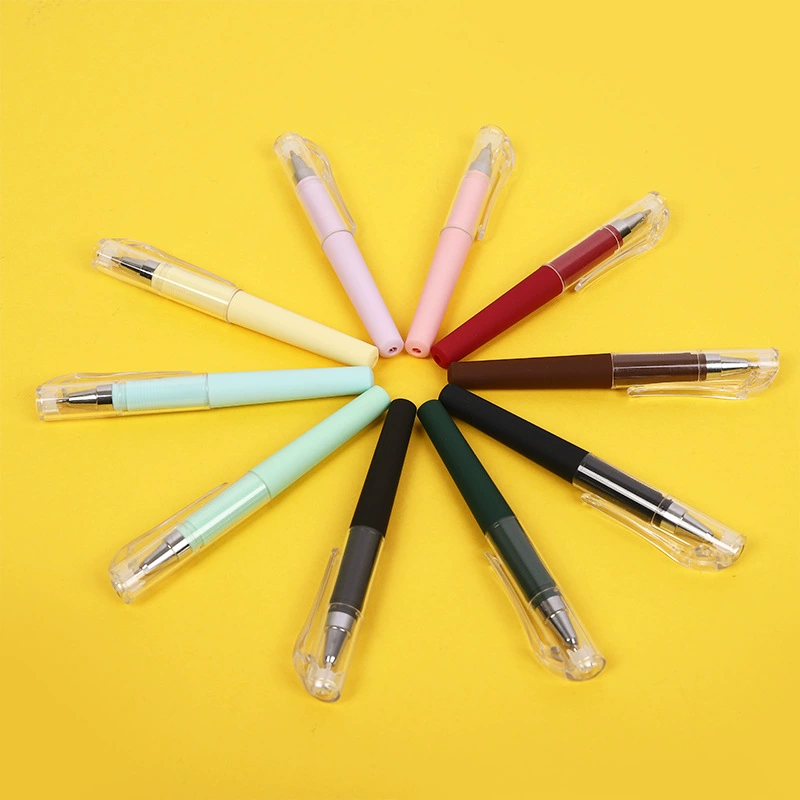 Simple teaching rollerball pen for elementary school students, short handheld contract pen, small stationery