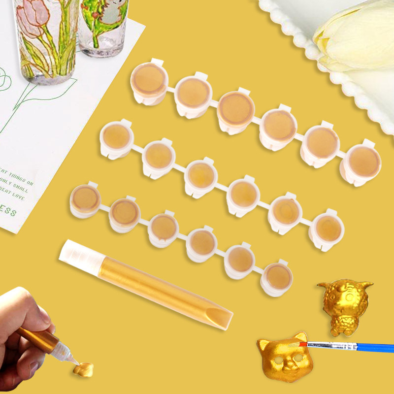 金色丙烯10ml金色3d立体勾线笔diy手绘描边防水金属绘画丙烯颜料