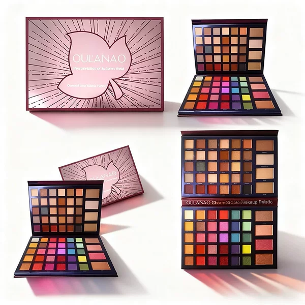 Oulanao's Popular Export New Product 68-Color Eye Shadow Palette, Blush and Contouring All-In-One Multi-Functional Color Development Waterproof Palette