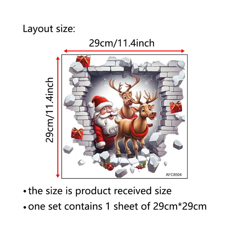 奥フレイMerry ChristmasクリスマストイレシールFC8500かわいい猫ヘラジカトイレの壁シール|undefined