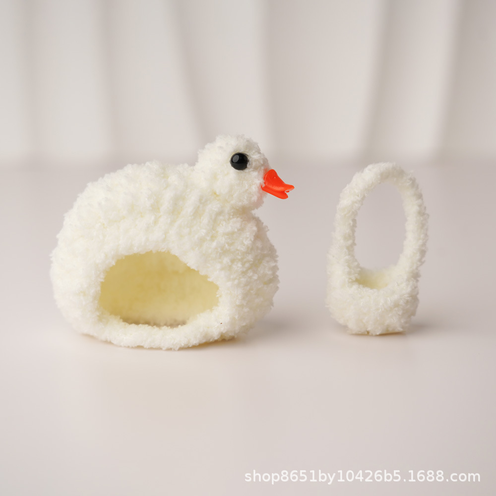 Little swan headband + small white velvet bag
