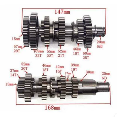 Huayang T4 Premium Extreme Thief Zongshen Zs172Fmm-3A Cb250-F Main and Auxiliary Shaft Gears (Motorcycle engine and accessories)