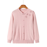 中年媽媽裝上衣2025新款洋氣減齡中老年女短袖T恤針織小衫上衣，女裝針織衫/毛衣，妃慕昵服飾