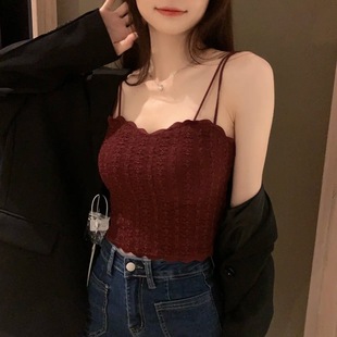 Explosions High-end Lace Sexy Camisole Vest for Women with Chest Pad Beauty Back Underwear Base Tube Top Spring