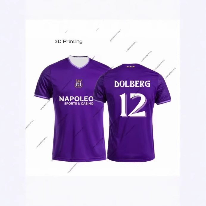 RSC Anderlecht 벨기에 남성/아동 24/25 축구 티셔츠 스포츠 팬 스포츠 반팔