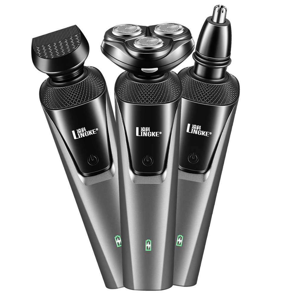 New Lingke USB Rechargeable Electric Shaver 3 in 1 Men's Beard Trimmer_voghion.com