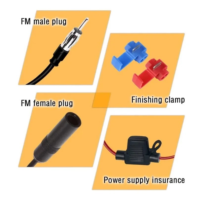 Cross-border exclusive car active antenna FM car radio antenna amplifier 12V FM amplifier Android