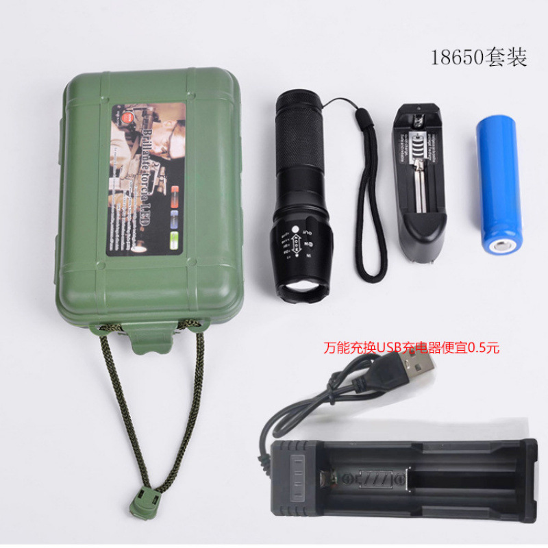 Linterna 878 antigua, luz fuerte 26650 recargable de largo alcance, zoom doméstico, reflector led para exteriores t6 autodefensa image 3