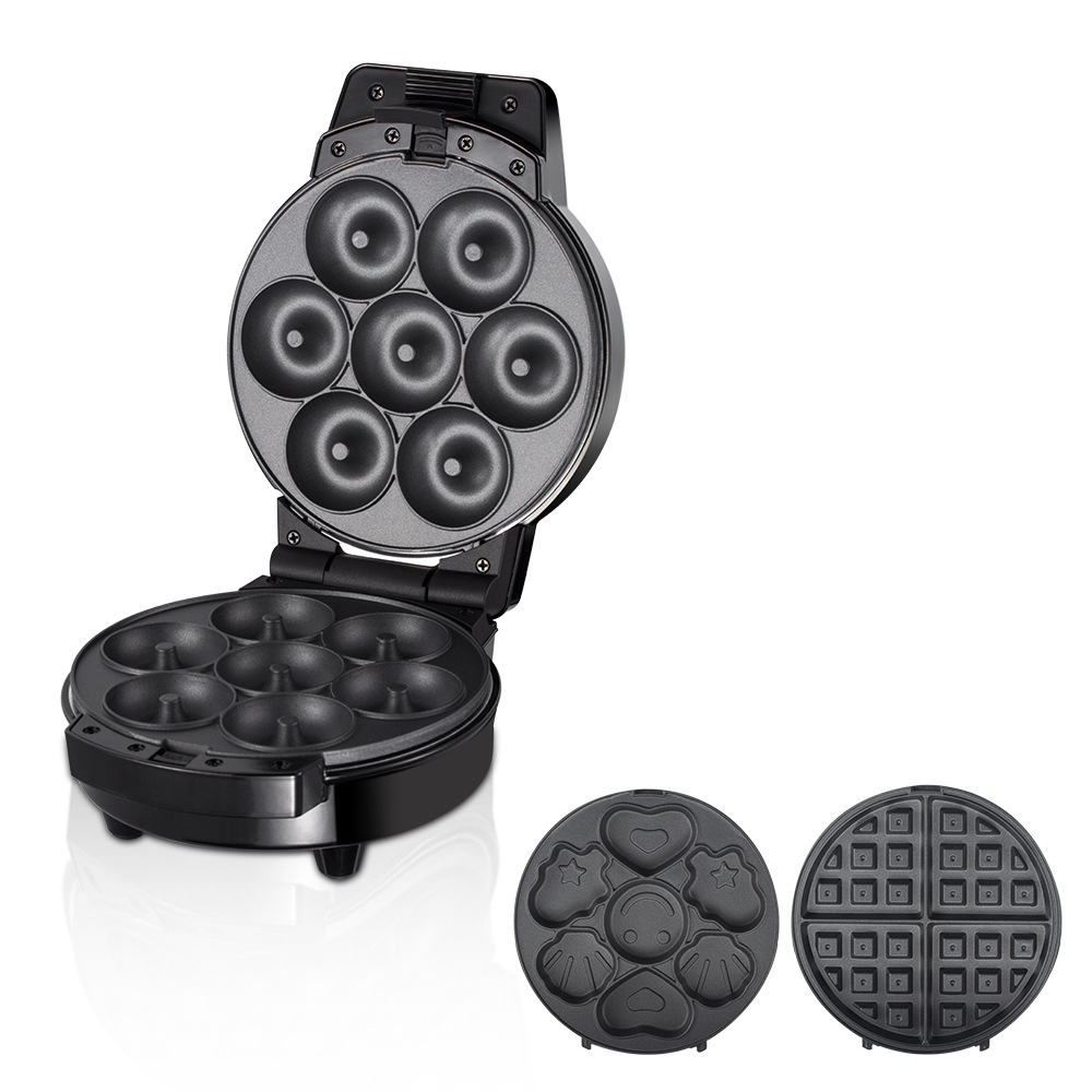 3 en 1 máquina de sándwiches máquina de waffles máquina de torta de dibujos animados máquina de comida rápida máquina de pan desayuno galleta mecánica y eléctrica