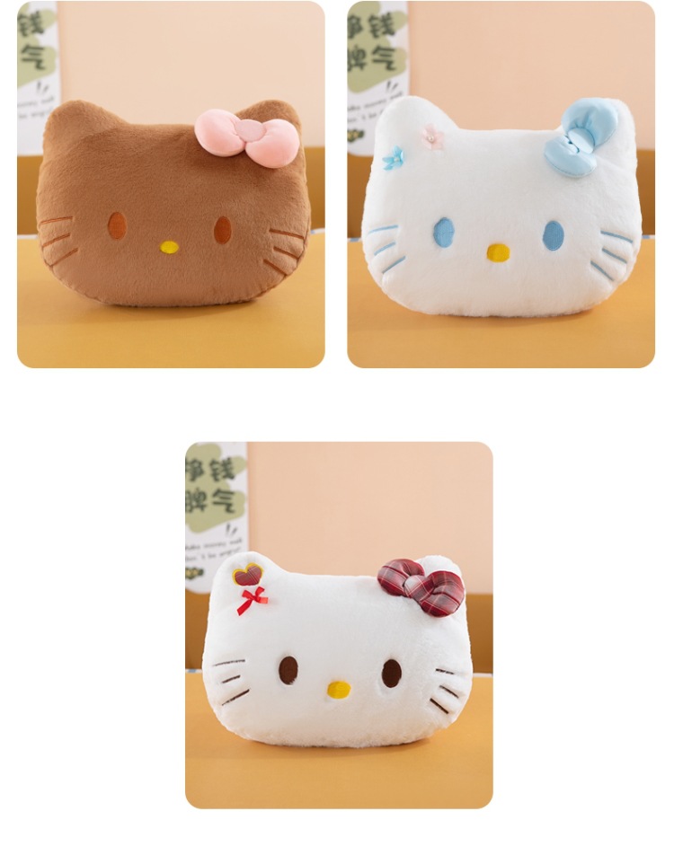 New cute cat head plush toy pillow, Hello Kitty cartoon cushion, bay window seat cushion, gift for girlfriends and friends