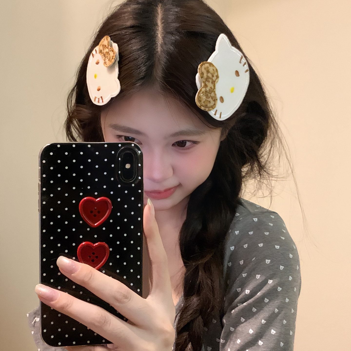 Korean-Style Cute Leopard Print Cat Hair Clip with Magic Tape for Women, Hairpin for Bangs and Side Hair, Hair Accessory
