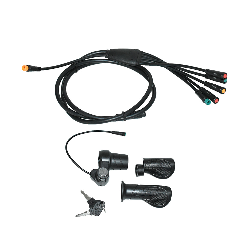 Twist Throttle Electric Bicycle Accelerator 5-core Waterproof Female Connector with Lock Half Twist Handle