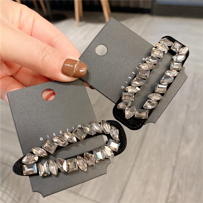 Women's Shiny Water Droplets Rectangle Rhinestone Hair Clip display picture 5