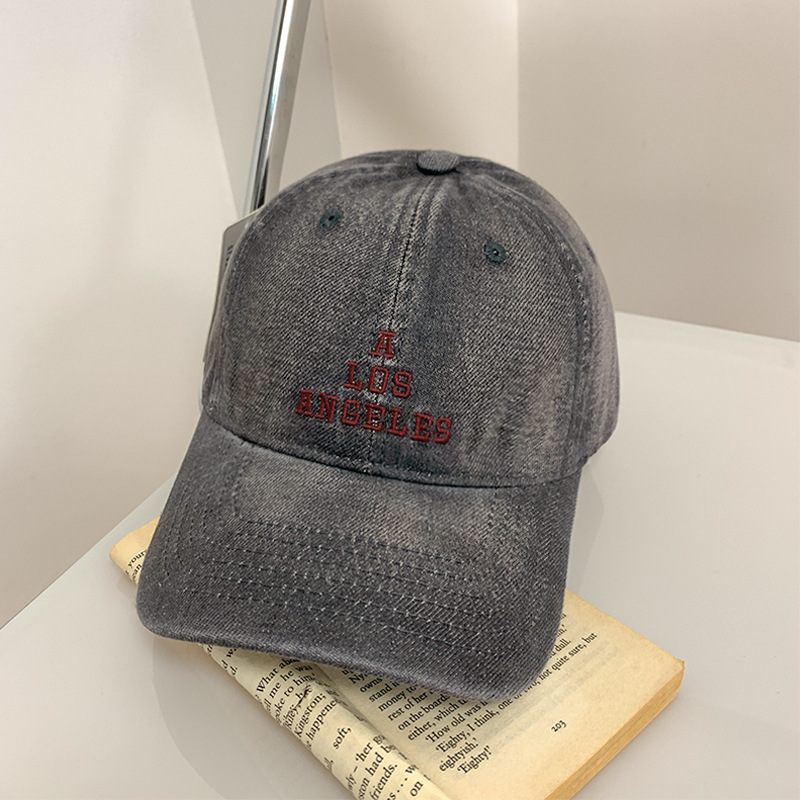 Coreano ins sombrero de béisbol bordado letras casuales vaqueros cara gorra de pato para mujeres pareja sombrero de sol para hombres