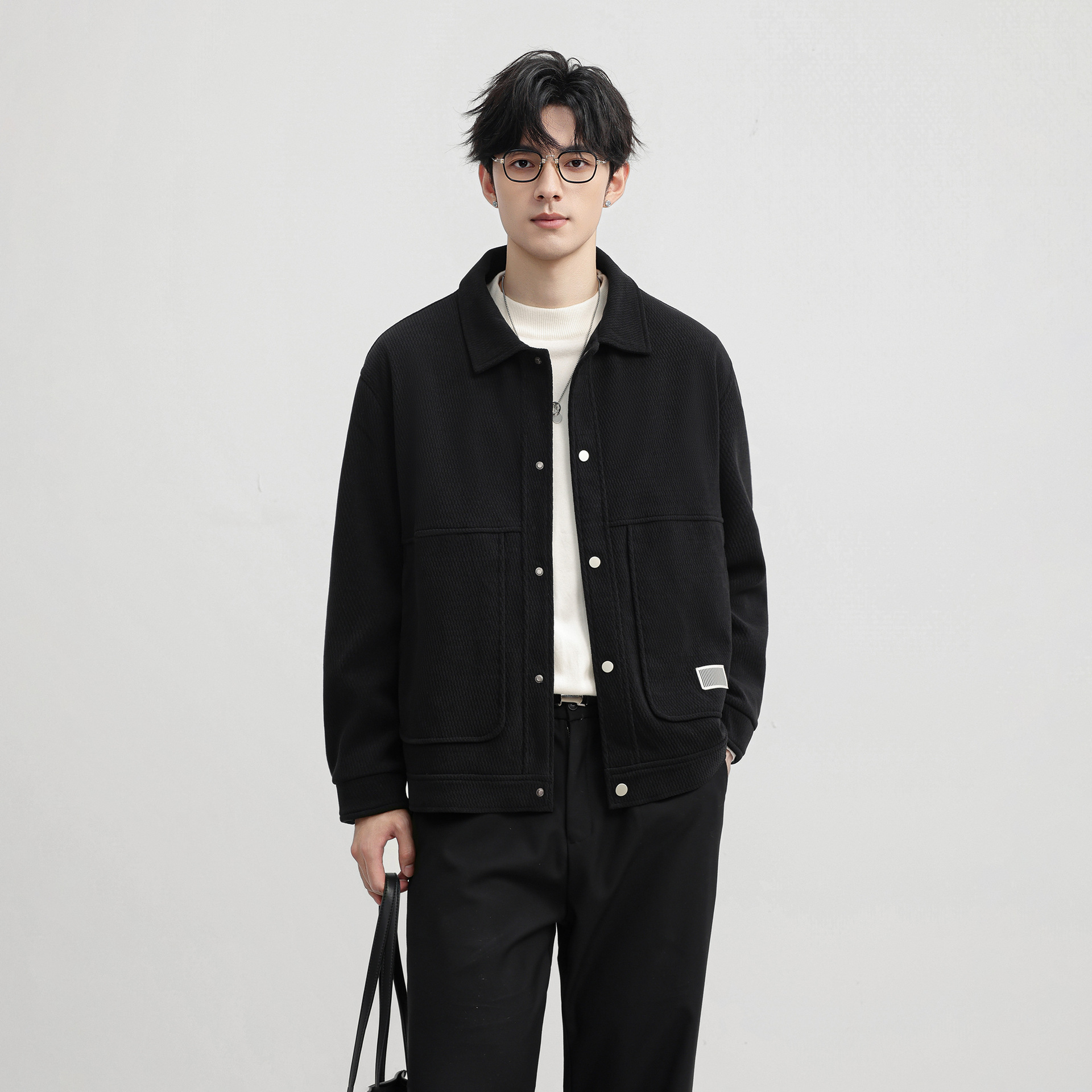 Otoño Meirard Retro High Street Inclined Striped Large Jacket Hombre Casual Jacket de moda