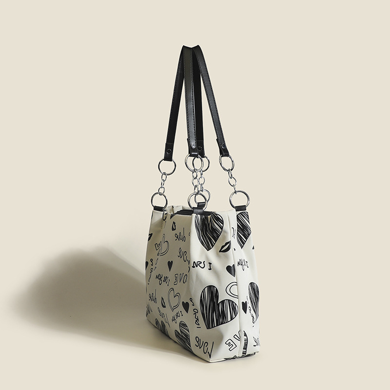 Modische Umhängetasche, neu eingetroffene bedruckte Unterarmtasche mit Kette, Damenhandtasche, neue lässige Einkaufstasche mit großem Fassungsvermögen._voghion.com