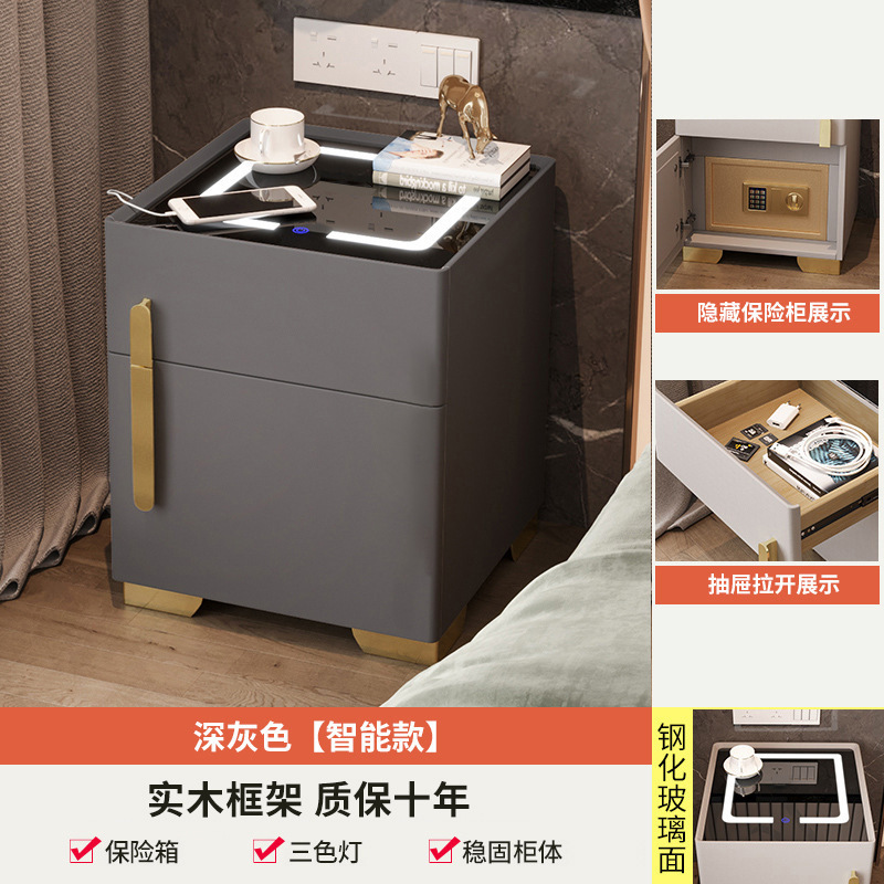 Elegante mesita de noche seguro dormitorio pequeño Gabinete simple luz moderna casa de lujo dormitorio principal armario con cerradura