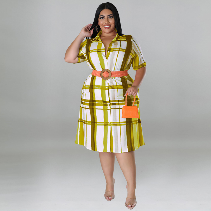 Plus Size Damen Karohemd Kurzarm Freizeit Bluse Oberteil_voghion.com