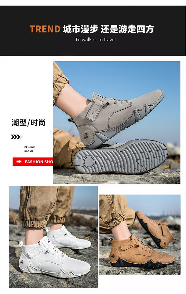 Giày bốt Martin nam cổ cao kiểu mới, bốt ngắn thường ngày, đế bằng chống trượt — 20983 Màu đen, 20983 kaki, 20983 màu trắng, 20983 màu xám chi tiết 2