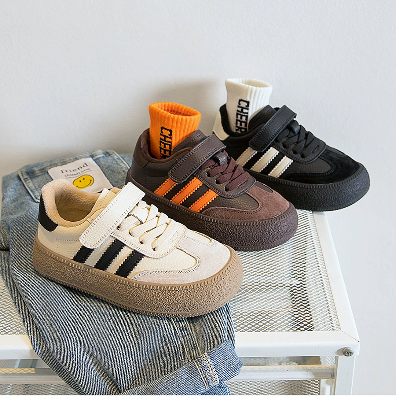 2024 новые детские черно-белые спортивные кроссовки для детей старшего возраста, повседневные кроссовки на липучке, кроссовки для девочек и мальчиков