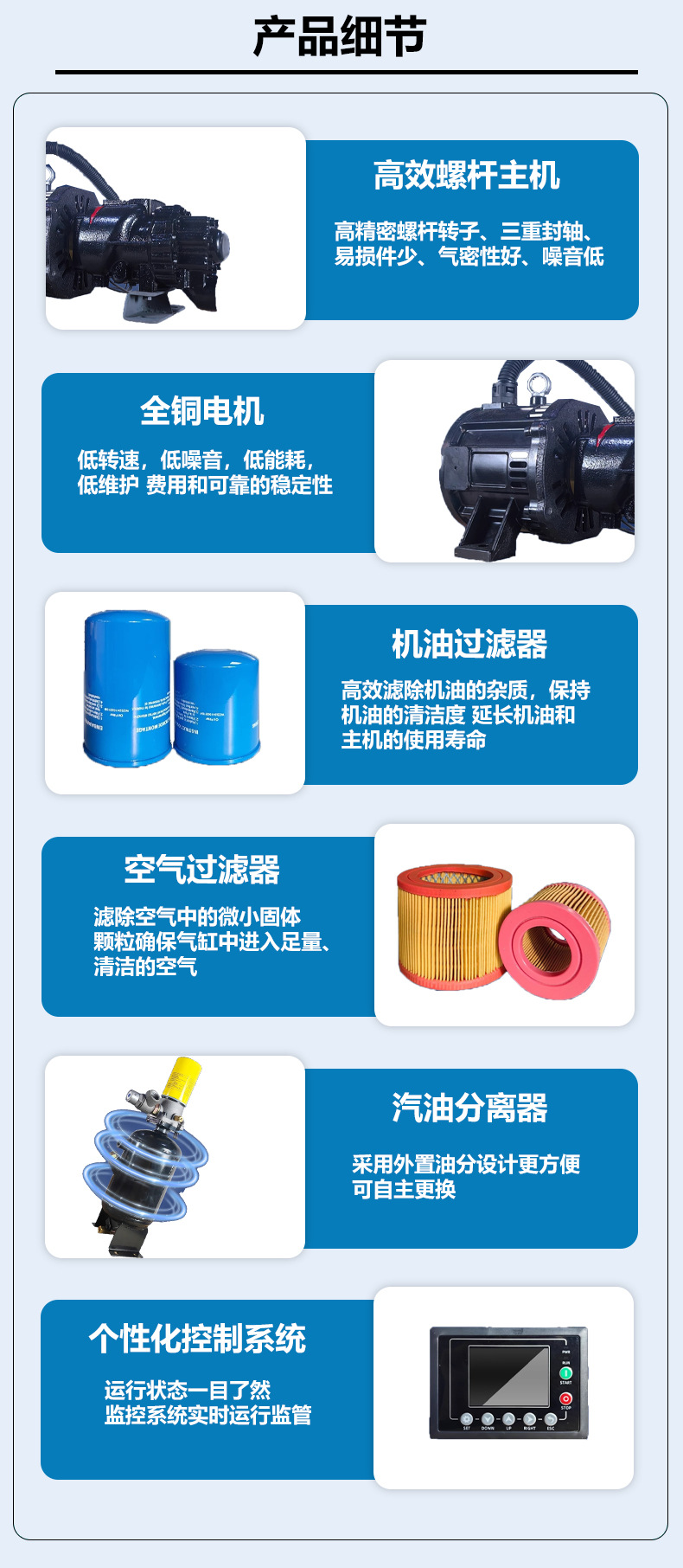 Convenient all-in-one screw air compressor 3kw7.5kW industrial-grade silent air pump air compressor 220v