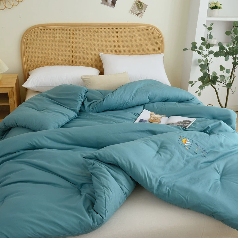 Фабрика Homestay Сплошной Цвет Выстиранный Хлопок Весна и Осень Одеяло Перо Шелк Хлопок Студенческое общежитие Зимнее одеяло