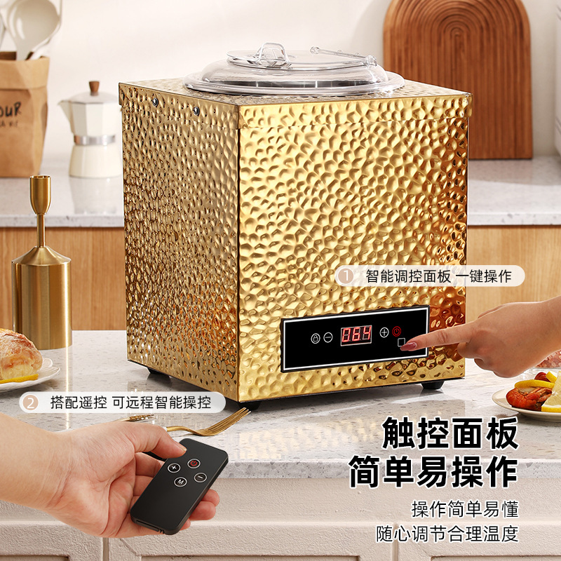 304不锈钢方形电热暖汤煲 带遥控可视锤纹保温煲跨境专供电子汤炉