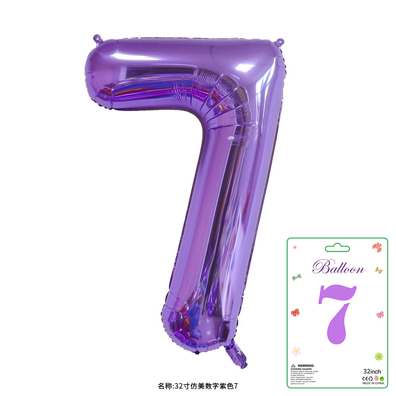 32寸卡装美版数字0到9气球儿童生日派对装饰婚庆婚房布置数字气球|undefined