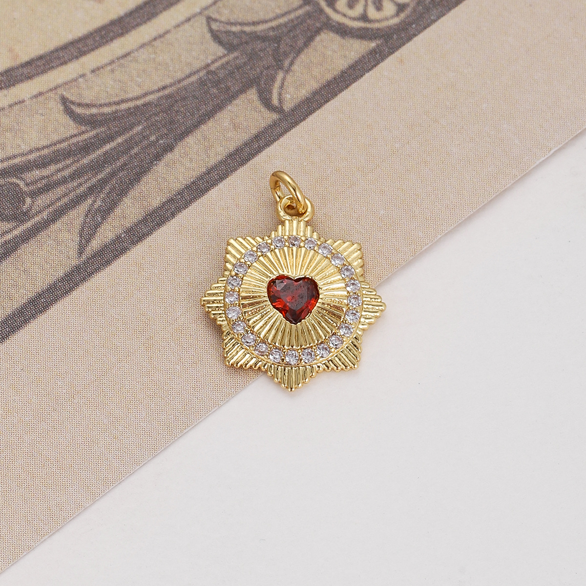 5g Weight Pendant, Chain Jewelry Making Type Copper Chain Material 1 Piece Quantity Holiday, Daily Occasion Copper Material Portrait, Heart Shape Pattern Unisex Gender Plating Design Retro, Simple Style Style 1 Piece Copper Portrait Heart Shape Pendant Chain 35