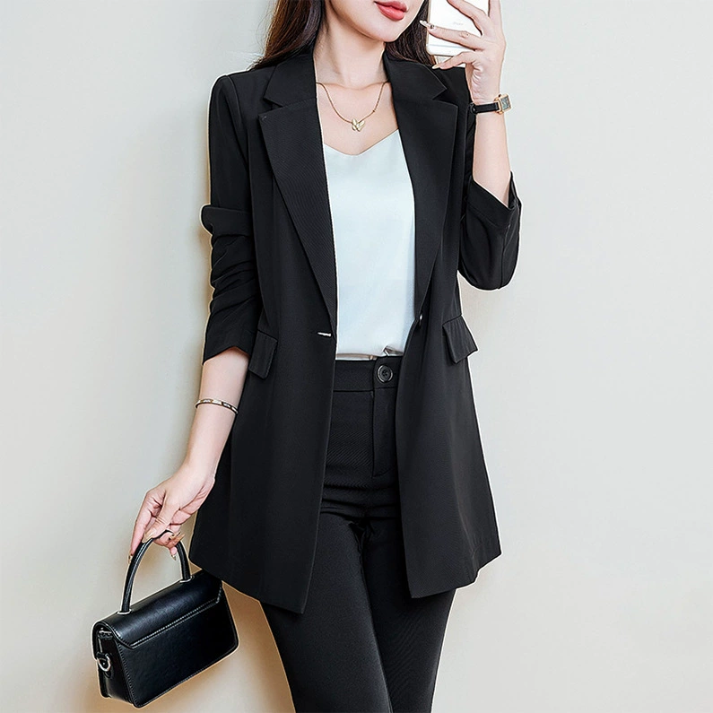 539 пиджак Летний тонкий женский топ с длинными рукавами большой размер женский 200 кг толстый мм тонкий повседневный маленький костюм