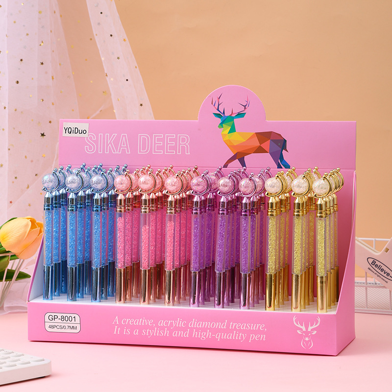 New Korean style rotating planet neutral pen black signature pen simple student office gift pen creative stationery