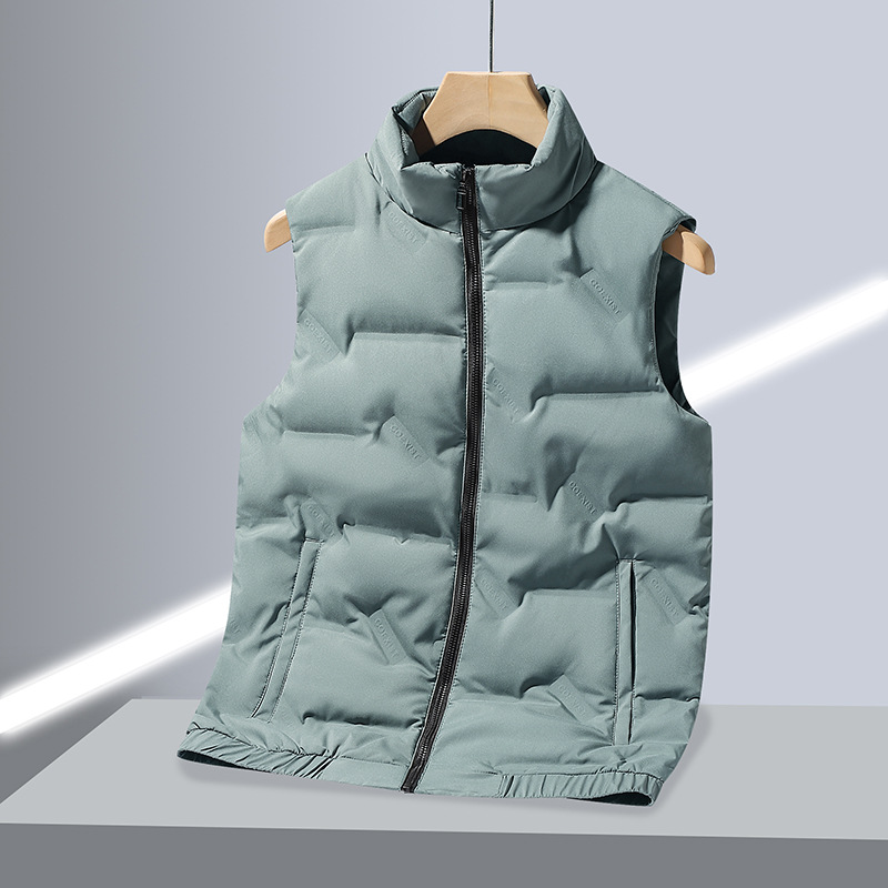 Men's Clothing Silk cotton jacket Silk cotton vest men winter trend leisure white duck Silk cotton vest men and women jacket_voghion.com