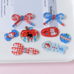 ホット販売赤と青の子犬アップルジュエリーアクセサリーヘアアクセサリー穴靴手作り材料卸売 pj1785