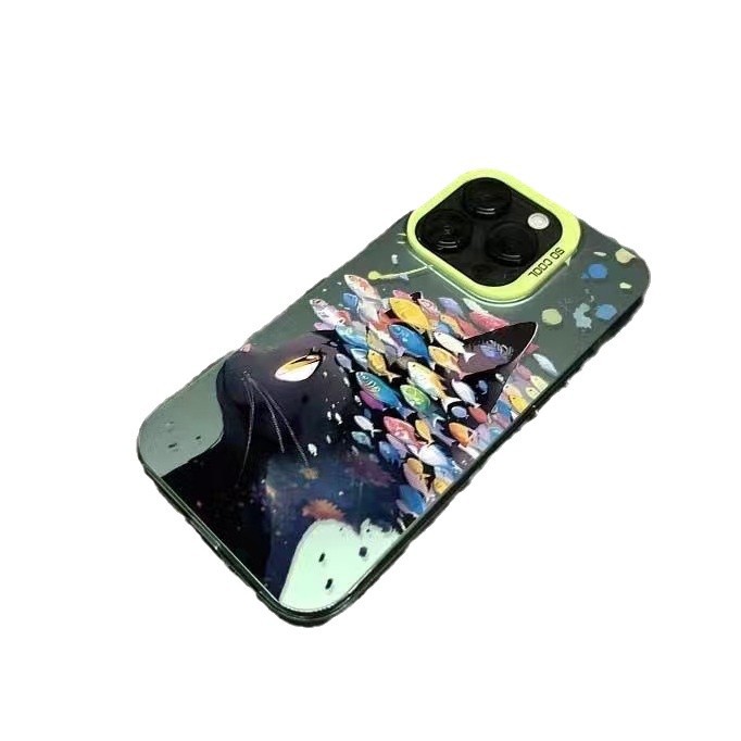 El nuevo gato quiere pescado para iPhone 16 funda para teléfono móvil 11 Apple 15promax/14 anti-caída 13pro personalidad 12