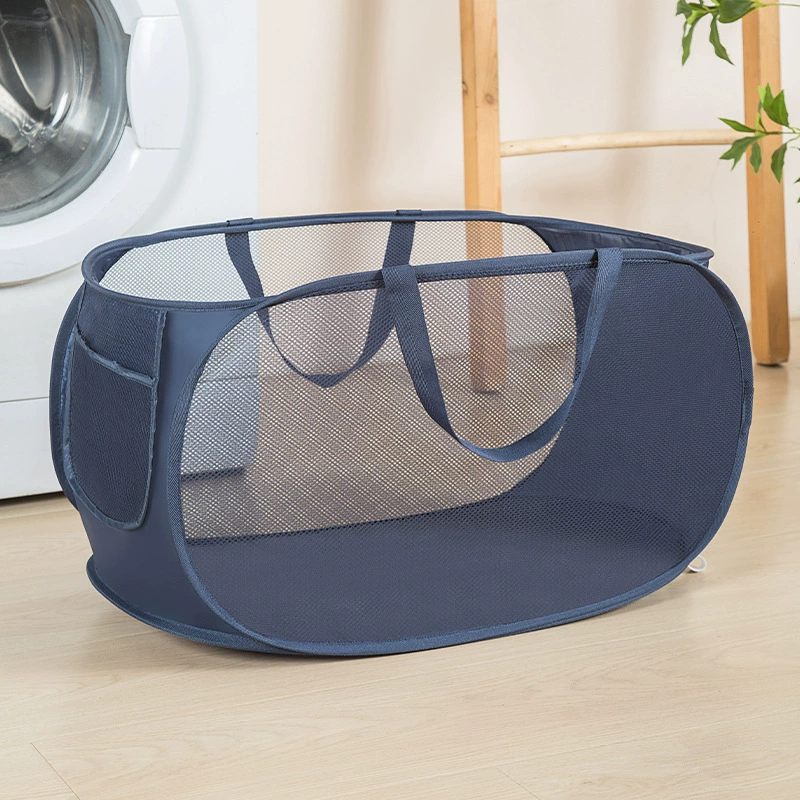 Laundry Basket, foldable mesh storage basket, vertical/horizontal 36×36×58 cm, lightweight