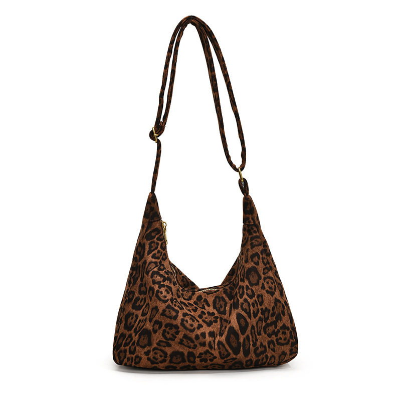 Bolsa de leopardo de mujer nueva gran capacidad textura retro multifuncional bolso de hombro de otoño 2024