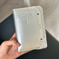 韩系银灰色多功能护照夹新款高颜值出国旅游身份证件包收纳卡包