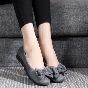 Old Beijing Cloth Shoes Women's Polyurethane Black Work Shoes Flat Bottom Lazy One-Step Pea Shoes Lightweight and Comfortable for Foot Care