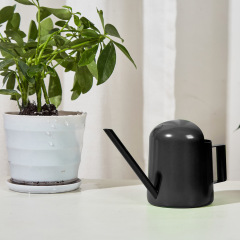 Stainless steel watering kettle metal long mouth black mini children's watering kettle gardening kettle 300ML