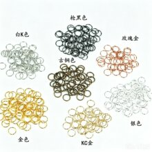 保色开口圈金属圈拼豆diy配件钥匙扣连接环闭口环电镀开口环批发