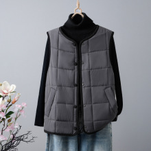 实拍现货休闲风撞色棉衣马甲女2025秋冬新款保暖显瘦无袖棉服外套