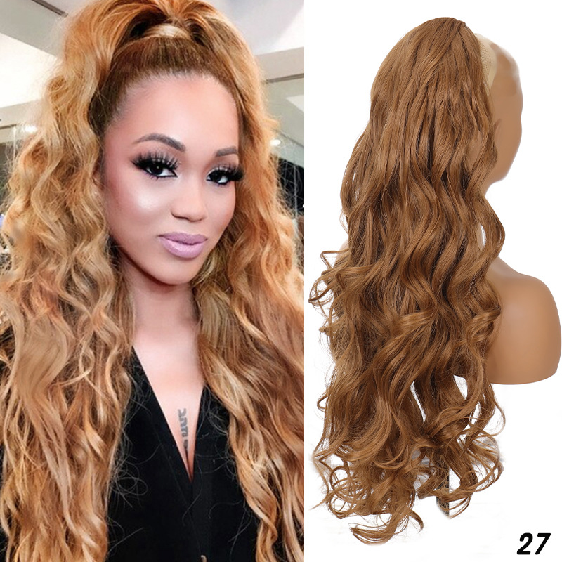 Perücke Pferdeschwanz Druckschlauch Kordelzug Pferdeschwanz Damen Big Wave Curly Kordelzug Pferdeschwanz_voghion.com