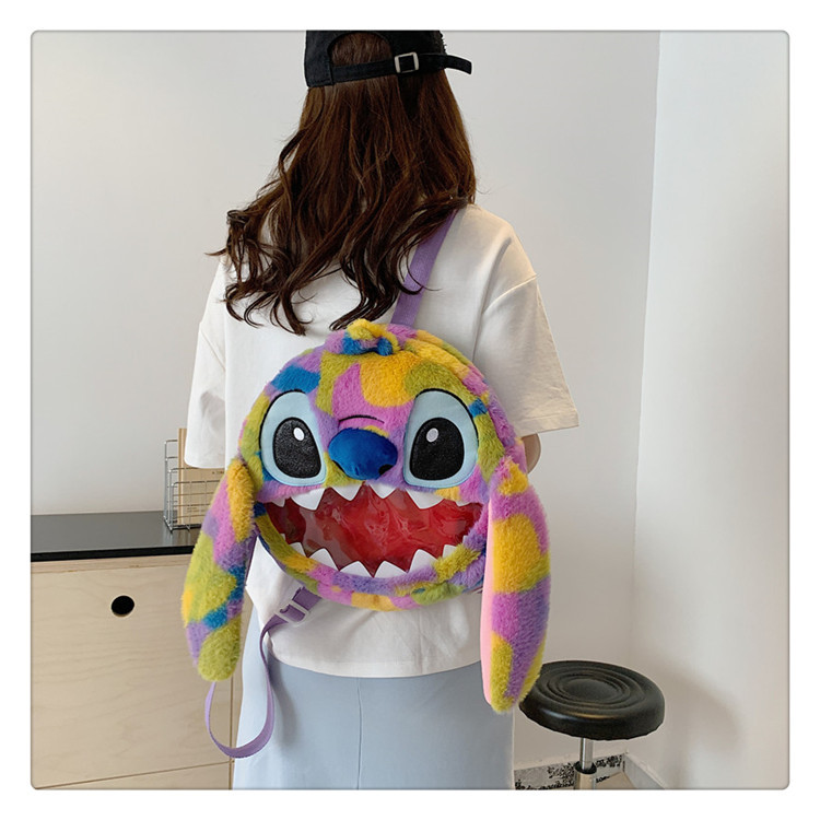 Bolso de Mano de Felpa con Forma de Osito o Stitch, Lindo, Estilo Coreano, Bandolera, Regalo, Venta por Mayor
