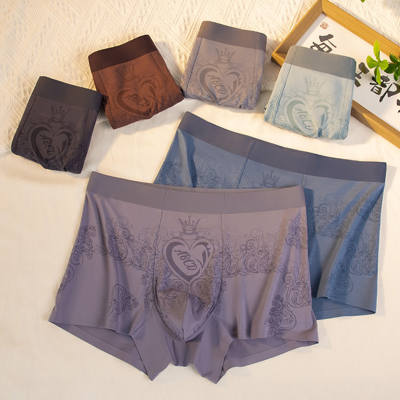 Pantalones interiores de hombre, cordyceps, entrepierna, modelo de otoño y invierno, impresión cómoda sin marcas, 7A antibacterianos, pantalones de tamaño grande.