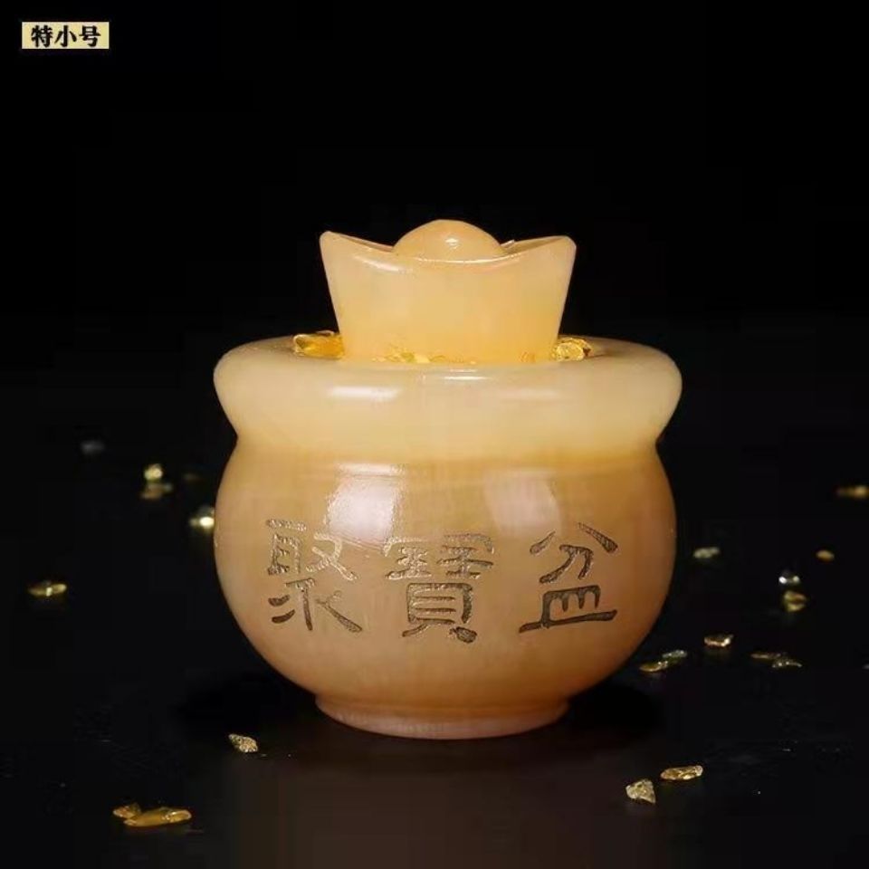 베이지색 옥 미니 풍요의 뿔 작은 금괴 거실 현관 책상 금전등록기 작은 장신구 라이브 복지
