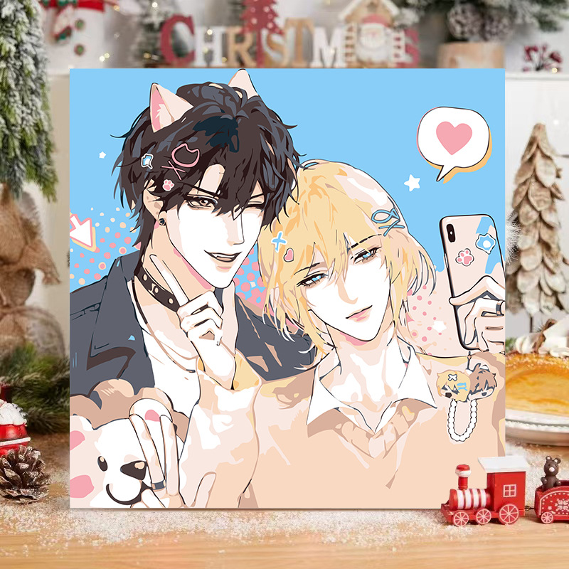 Mermaid Falling in White Chu Year Rambo diy Digital Oil Painting Hand-painted Colored Oil Painting Light Luxury Decorative Hanging Painting