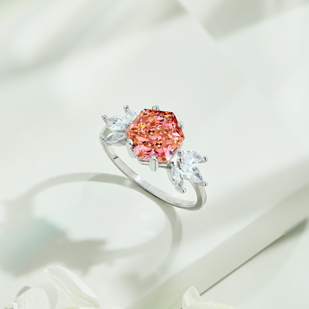 12g Weight Zircon Inlay Material Rings Classification 5, 9 Ring Size 1 Piece Quantity Holiday, Daily Occasion 925 Sterling Silver Material Geometric, Heart Shape Pattern Women's Gender Plating Design Elegant, Lady Style 925 Sterling Silver Zircon Geometric Heart Shape Rings 16