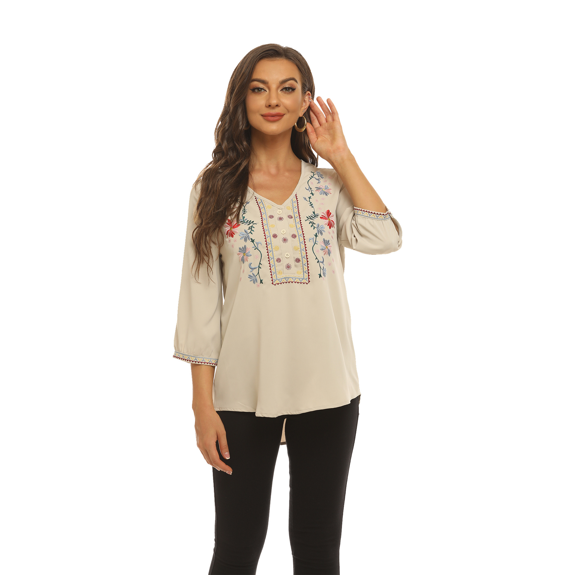 Autumn fashionable thin retro shirt