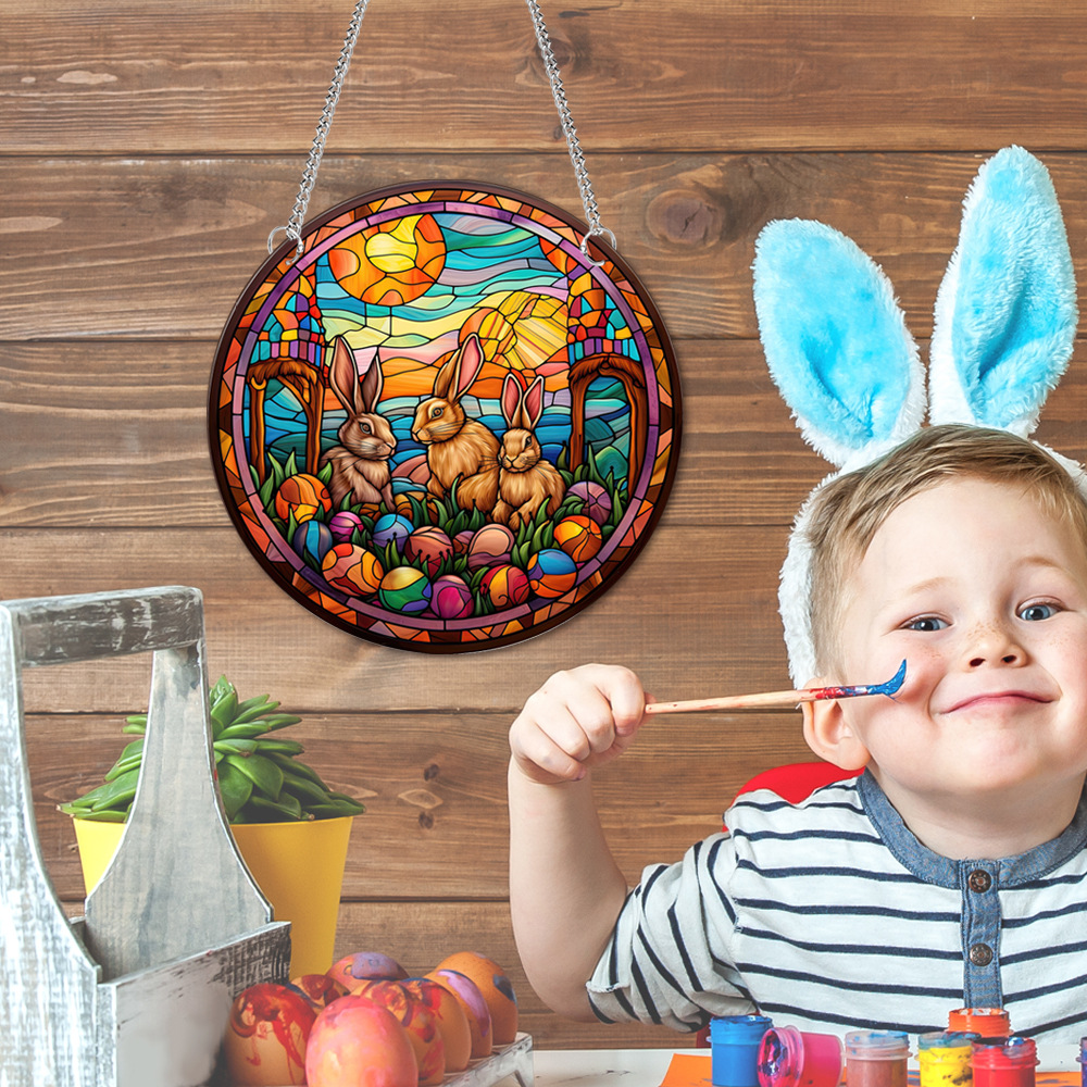 95g Weight pendant Home Textiles & Decor Type Acrylic Material Easter Festival Rabbit Pattern Casual, Elegant, Classical Style Easter Casual Elegant Classical Rabbit Arylic Party Supplies Decorations 82