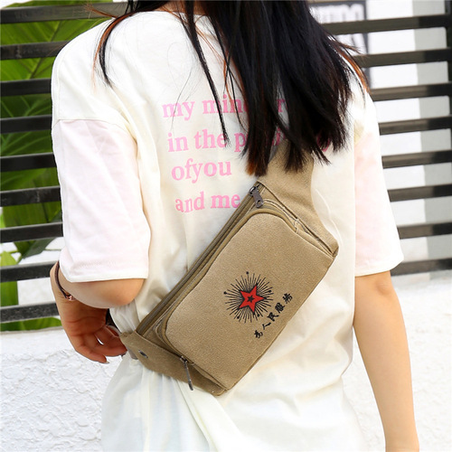 New camouflage men's and women's waist bag reflective strips outdoor sports crossbody bag coin purse mobile phone bag large capacity